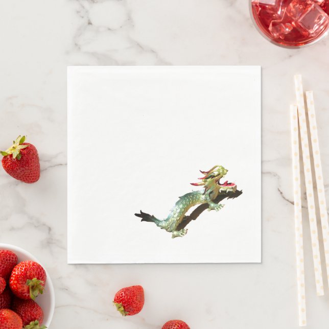 Servilleta de papel - Dragón con sombra (In situ)