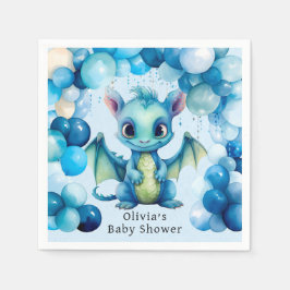 Servilleta De Papel Dragón lindo con el Baby Shower de Blue Balloons B