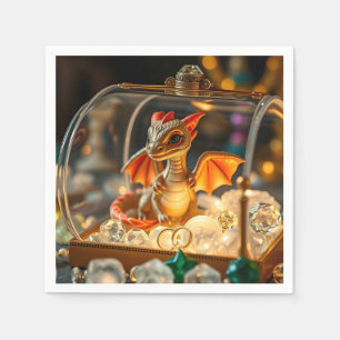 Servilleta De Papel Dragón lindo en una caja de joyas