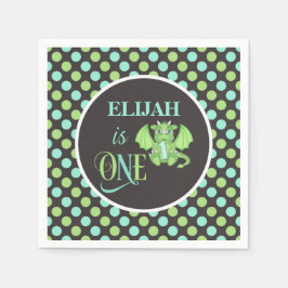 Servilleta De Papel Dragon Napkins de Cumpleaños 1ª - Personalizado