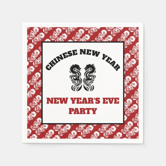 Servilleta De Papel Dragón oriental de Año Nuevo chino (Anverso)