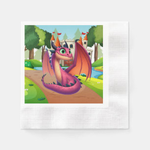 Servilleta De Papel Dragón personalizado morado/rojo