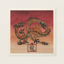 Servilleta De Papel Dragón Rojo Suerte, 龙