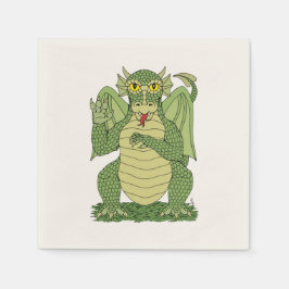 Servilleta De Papel Dragón verde lindo