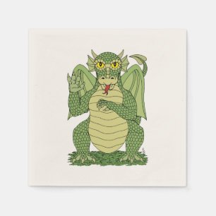 Servilleta De Papel Dragón verde lindo