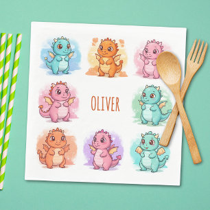 Servilleta De Papel Dragones Bebés Divertidos Personalizados