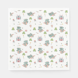 Servilleta De Papel Dragones Caballeros Castillo Medieval