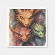 Dragones naranjas rojos verdes