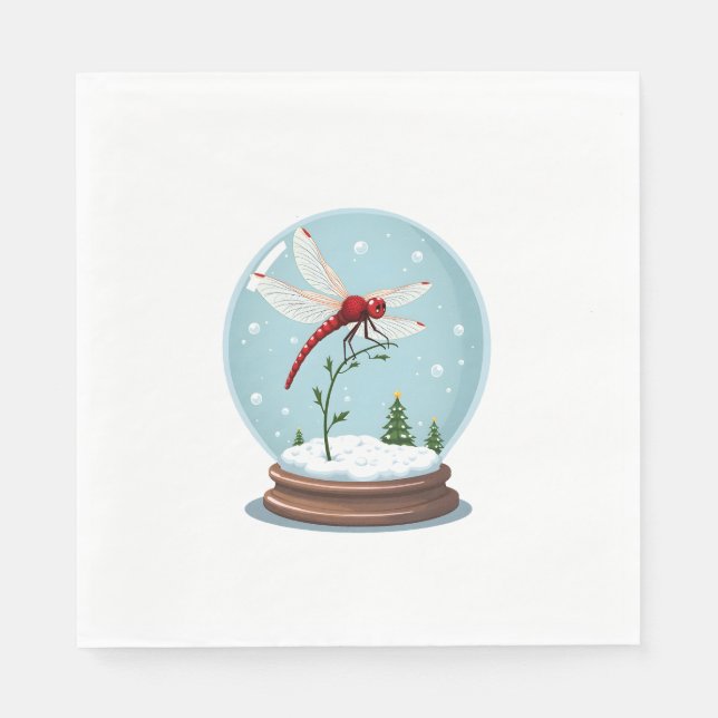 Servilleta De Papel Dragonfly de Globe de Nieve (Anverso)