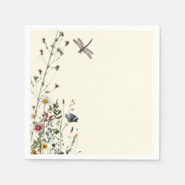 Servilleta De Papel Dragonfly Wildflower Boho Baby Shower