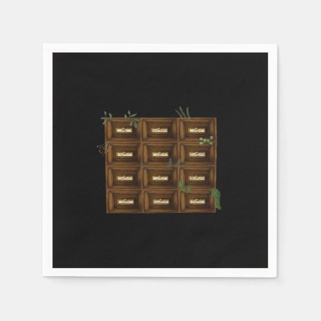 Servilleta De Papel Drawers apothecarios de Whimsigoth (Anverso)