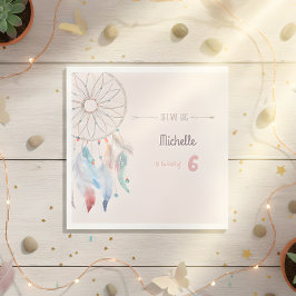 Servilleta De Papel Dream Big Boho Dreamcatcher Birthday