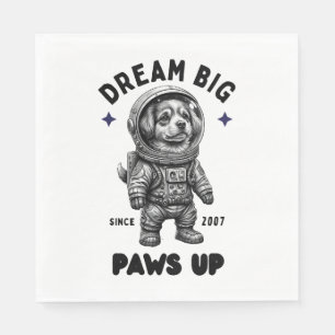 Servilleta De Papel Dream Big Paws Up Astronauta Dog