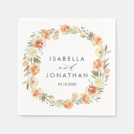 Servilleta De Papel Dream Peach | boda Rústico de Flores Personalizado