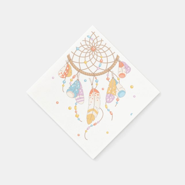 Servilleta De Papel Dreamcatcher Tribal Boho Baby (Borde)
