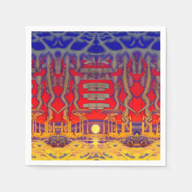 Servilleta De Papel Dreamland psicodélico (Anverso)