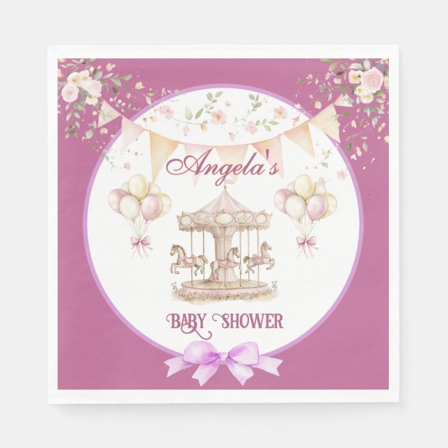 Servilleta De Papel Dreams Pony Pony-Oscuras Napkins Púrpura (Anverso)