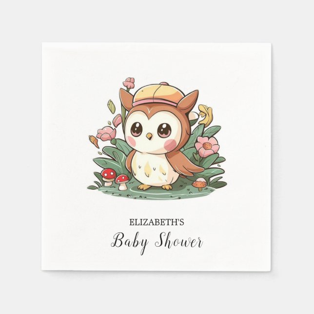 Servilleta De Papel Dreamy Bonito Owl Baby Shower (Anverso)