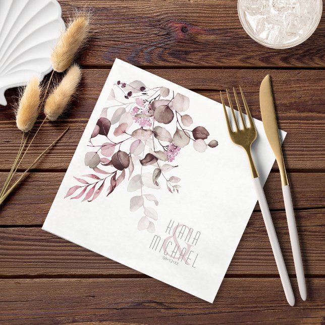 Servilleta De Papel Dreamy Foliage Boda V1 Burgundy ID817 (Subido por el creador)