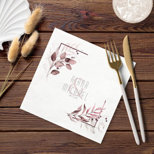 Servilleta De Papel Dreamy Foliage Boda V2 Burgundy ID817