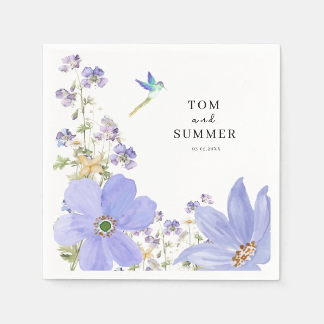 Servilleta De Papel Dreamy Lilac Wedding (Anverso)