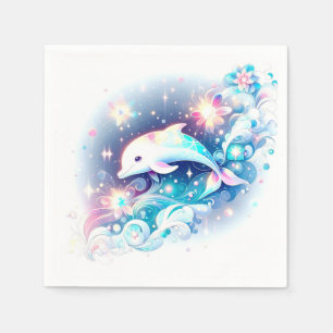 Servilleta De Papel Dreamy Modern Dolphin Baby Shower