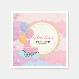 Servilleta De Papel Dreamy Pastel Clouds Simple Baby Shower Balloon