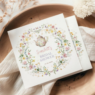 Servilleta De Papel Dreamy Pastel Wildflower Bridal Shower Tea Fiesta