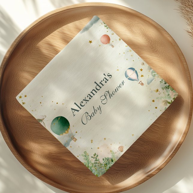 Servilleta De Papel Dreamy Watercolor Balloon Baby Shower (Subido por el creador)