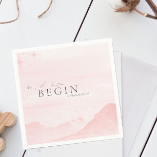 Servilleta De Papel Dreamy Watercolor Mountain Rubor Boda Rosa