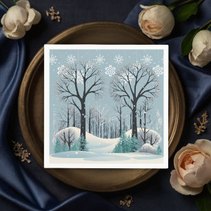 Servilleta De Papel Dreamy Winter Forest Snowflakes Baby Shower