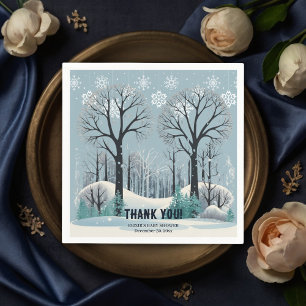 Servilleta De Papel Dreamy Winter Forest Snowflakes Baby Shower