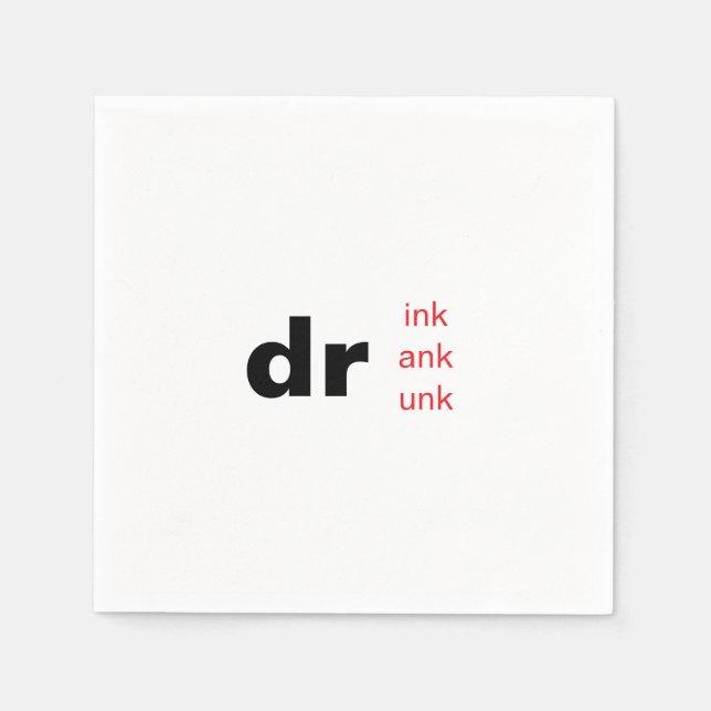 Servilleta De Papel Drink Drank Drunk #1 cocktail napkin (Anverso)