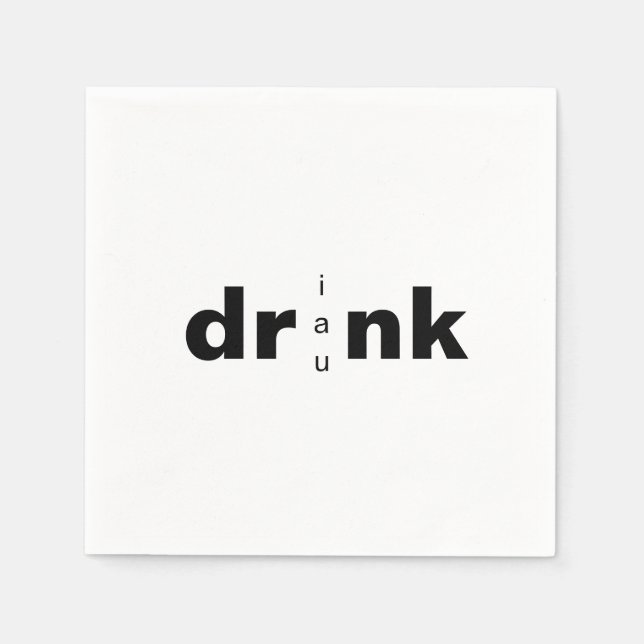 Servilleta De Papel Drink Drank Drunk #2 cocktail napkin (Anverso)