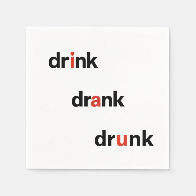 Servilleta De Papel Drink Drank Drunk #3 cocktail napkin (Anverso)