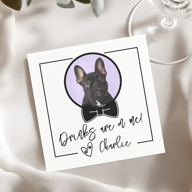 Servilleta De Papel Drinks are on me Dog Wedding (Drinks are on me Dog Wedding Napkins)
