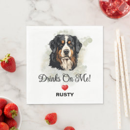 Servilleta De Papel Drinks on Me Bernese Mountain Dog