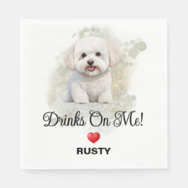 Servilleta De Papel Drinks on Me Bichon Frise Wedding