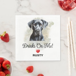 Servilleta De Papel Drinks on Me Great Dane Wedding