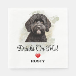 Servilleta De Papel Drinks on Me Portuguese Waterdog Wedding
