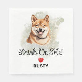Servilleta De Papel Drinks on Me Shiba Inu Wedding