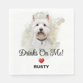 Servilleta De Papel Drinks on Me West Highland Terrier