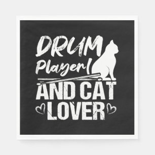 Servilleta De Papel Drum Player Y Cat Lover Drums Y Cats Lover