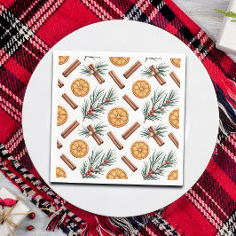 Servilleta De Papel Dry Oranges Cinnamon Sticks Fir Branches Napkins
