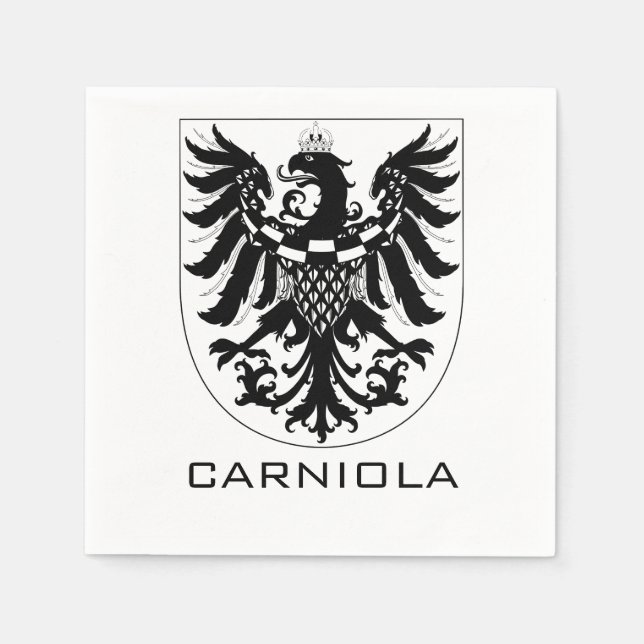Servilleta De Papel Ducado de Carniola Arte heráldico monocromo (Anverso)