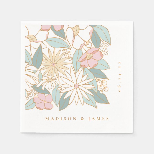 Servilleta De Papel Ducha Boho Floral Bridal (Anverso)