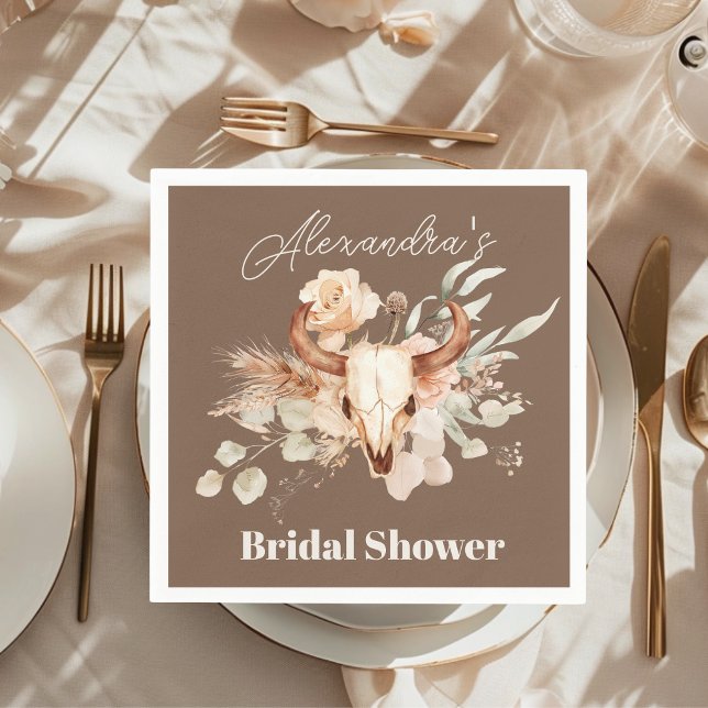 Servilleta De Papel Ducha Boho Floral Western Bridal (Subido por el creador)
