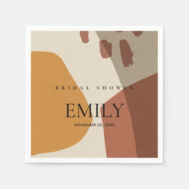 SERVILLETA DE PAPEL DUCHA BRIDAL ARTÍSTICA ARTÍSTICA AMARILLA ABSTRACT (Anverso)