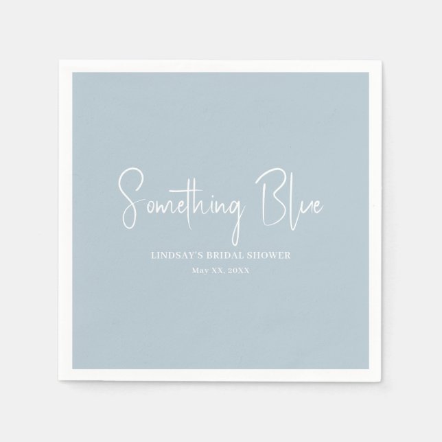 Servilleta De Papel Ducha Bridal Azul Luminoso Elegante (Anverso)