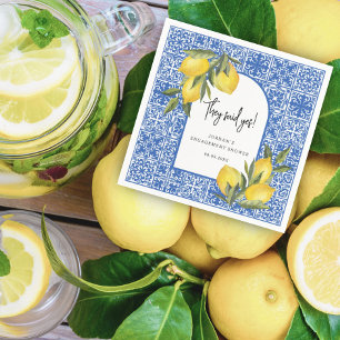 Servilleta De Papel Ducha con limones y azulejos mediterráneos: dijero